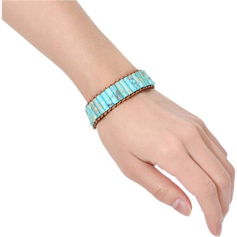 Chakra Healing Leather Bracelet - Boho Style